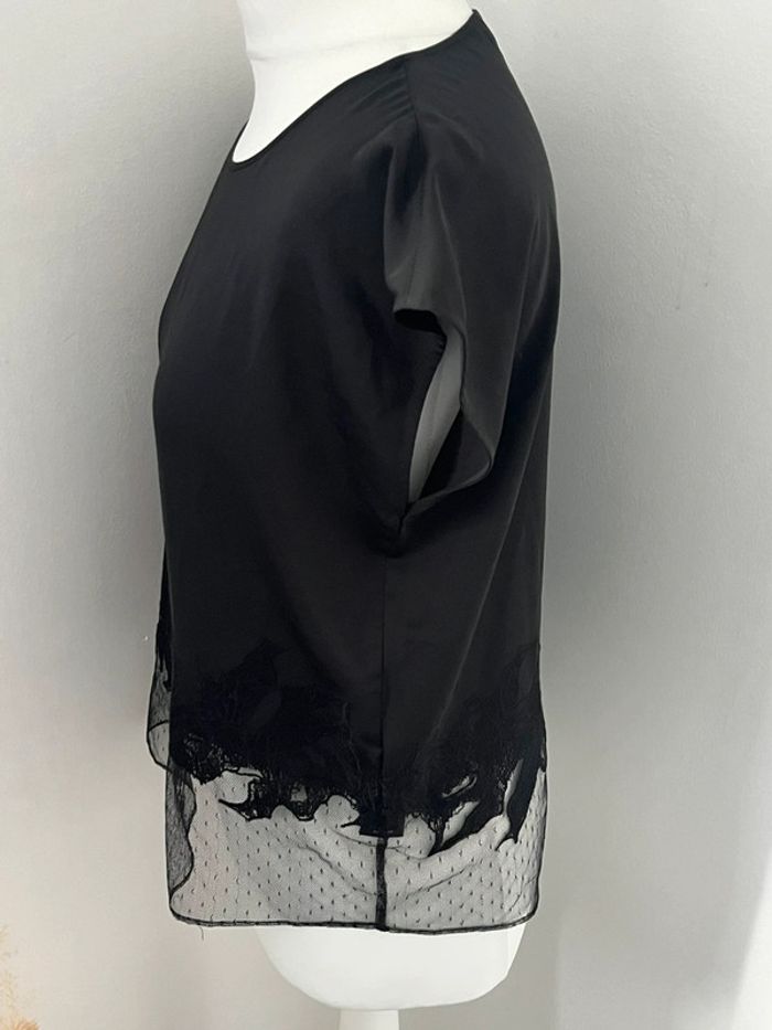 Blouse noire et dentelle The Kooples XS - photo numéro 4