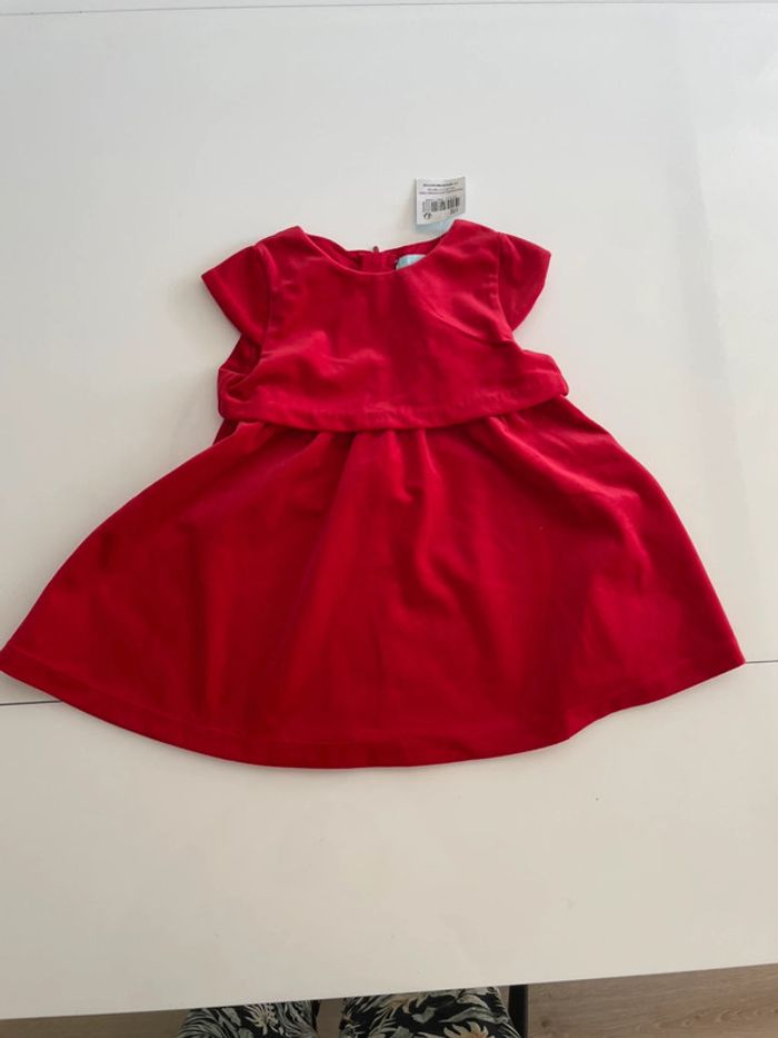 Robe rouge manches courtes 12M avec étiquette