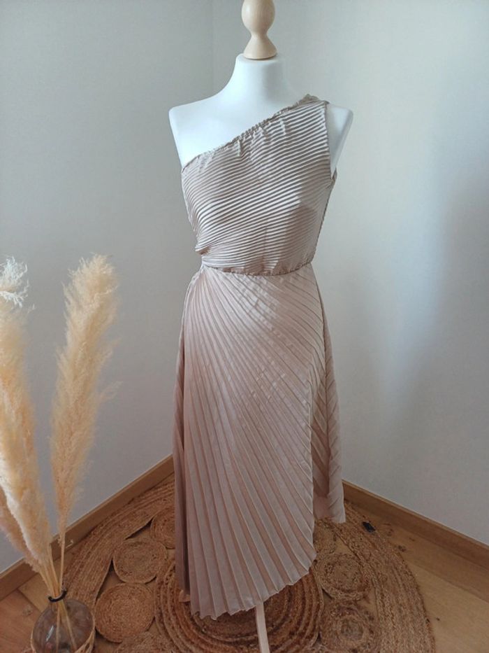 Robe longue dorée asymétrique Copperose taille S 36 - photo numéro 2