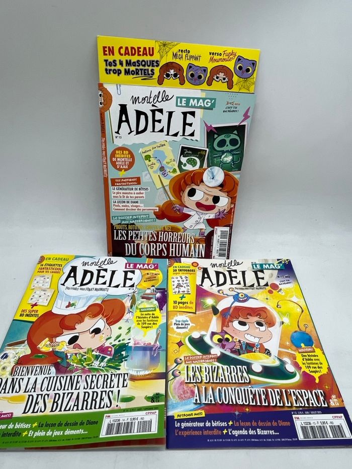 Lot de 3 livres d'activité Magazines Jeu Mortelle Adéle le mag' BD Neuf