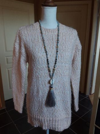 Pull maille tricot beige neuf taille unique