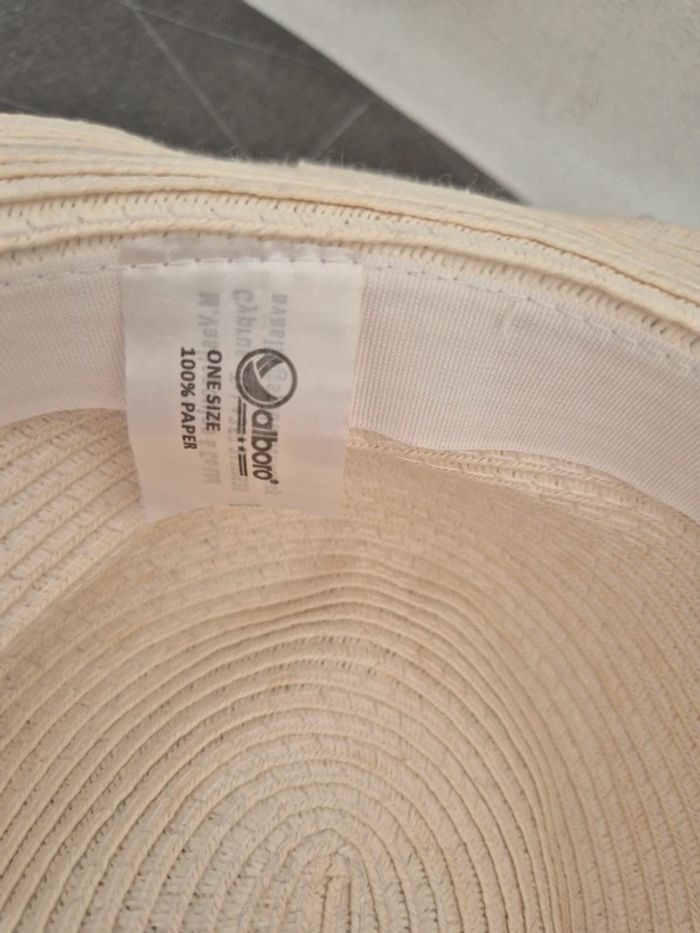 Chapeau de paille femme perle écru taille unique - photo numéro 4