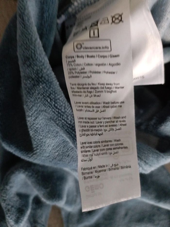 Pyjama velours bébé 9 mois bleu Marine Gémo – Très bon état - photo numéro 6