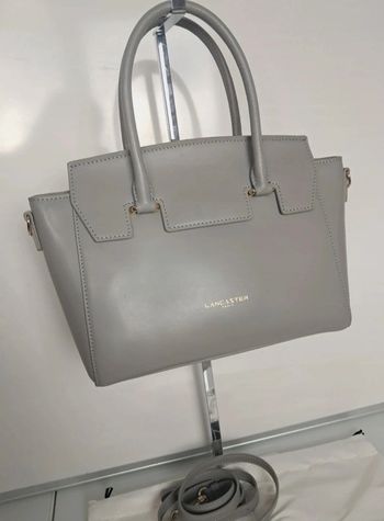 Lancaster sac à main sacoche porte document cabas bandoulière en cuir gris été neuf