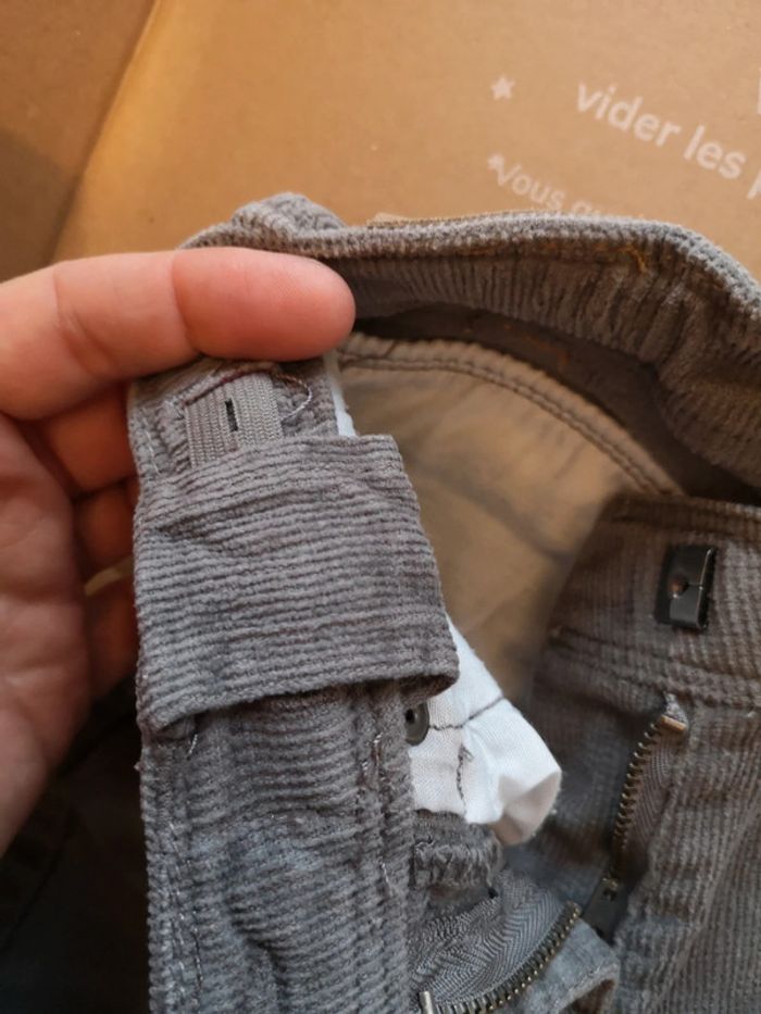 Pantalon velours côtelé gris 2 ans - photo numéro 5