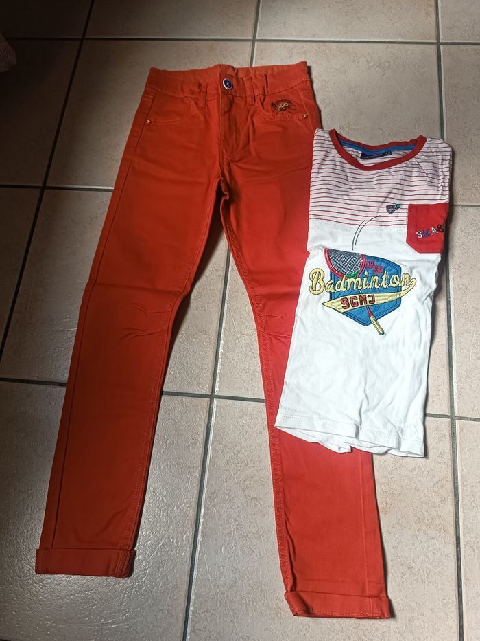 Ensemble pantalon et Tee shirt badminton Sergent major 7 ans