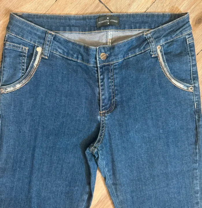 Jean Femme Roberto Verino – Taille M – Détails Sequins Argentés – Très Bon État - photo numéro 6