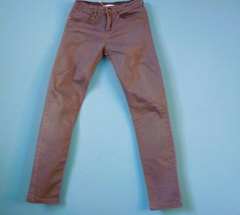 Jean Fille IKKS 14 ans pantalon slim fit gris fonce TBE