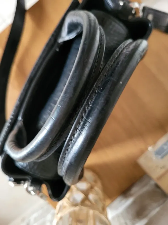 Sac à main Anouck Claudie Pierlot - cuir texturé noir - photo numéro 19