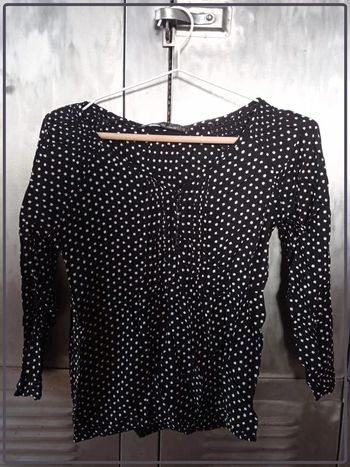 Chemisier manches longues noir et blanc cache-cache bon état taille 36