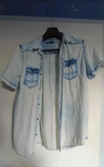 chemise manches courtes - chemisette bleu délavé taille M·Très bon état·Gémo