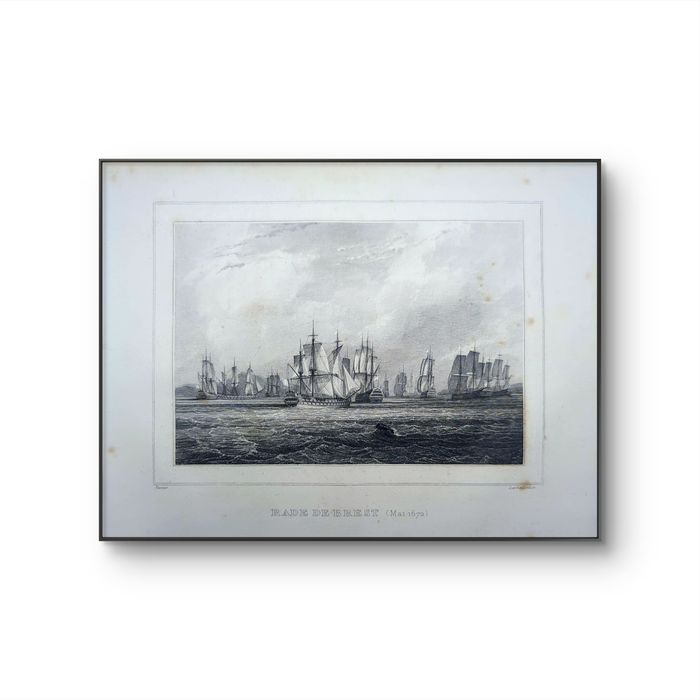 Imprimée en 1848, la rade de Brest, Finistère. Original Vintage Authentique. - photo numéro 10