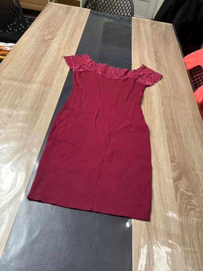 Robe courte bordeaux taille S - photo numéro 3