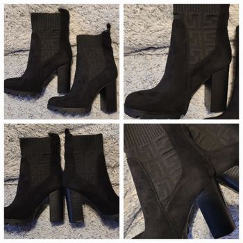 Bottines noires à jolis motifs