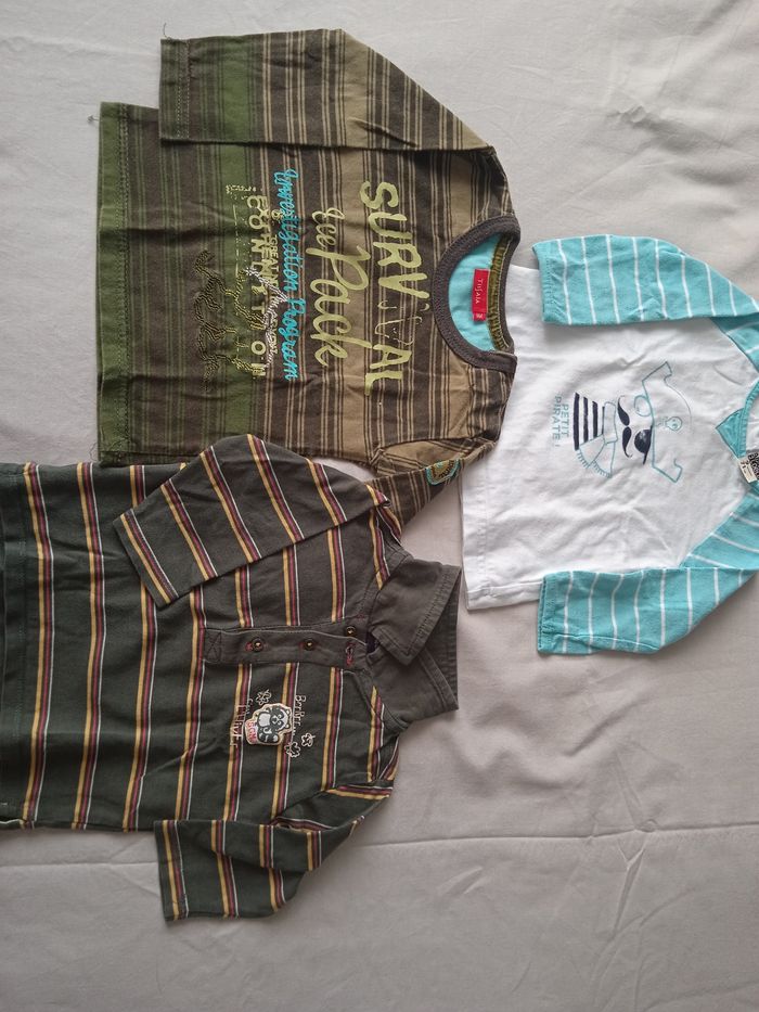 Lot tee-shirts manches longues 9 mois