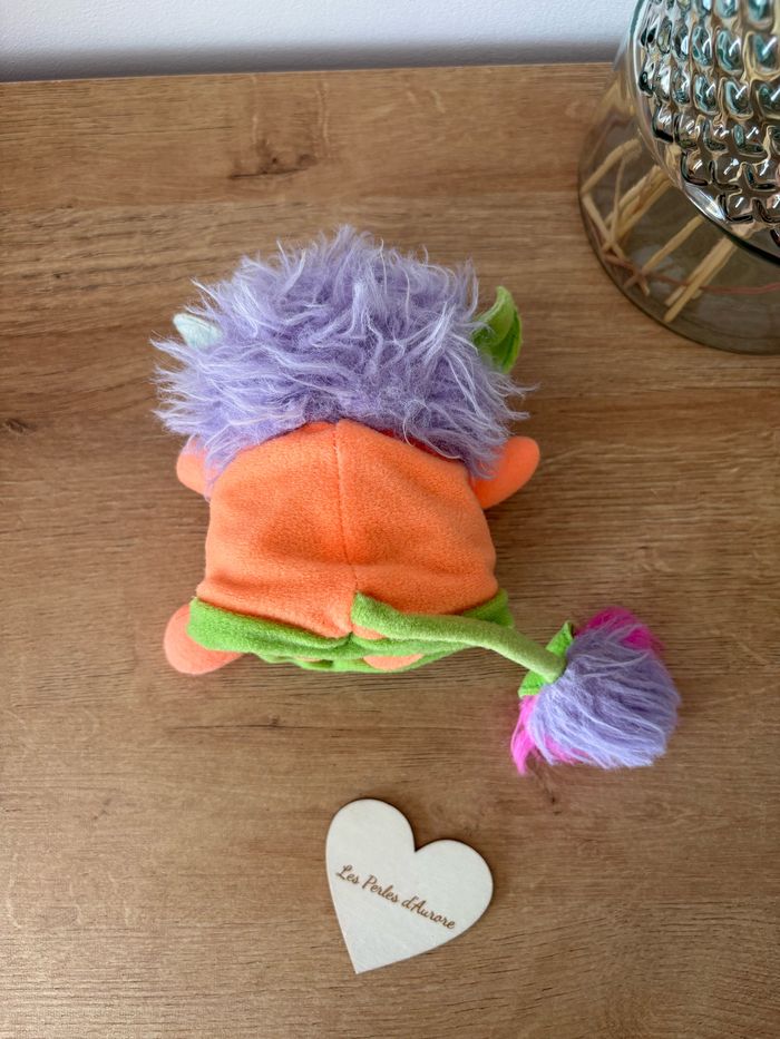 Petite peluche Popples orange fleurs - photo numéro 3