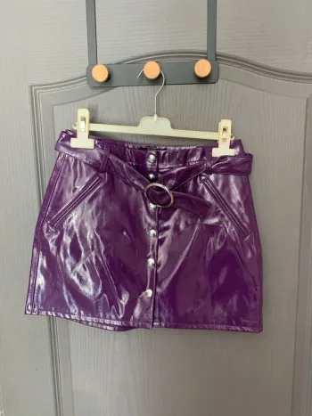Jupe simili violet Bershka - Taille S
