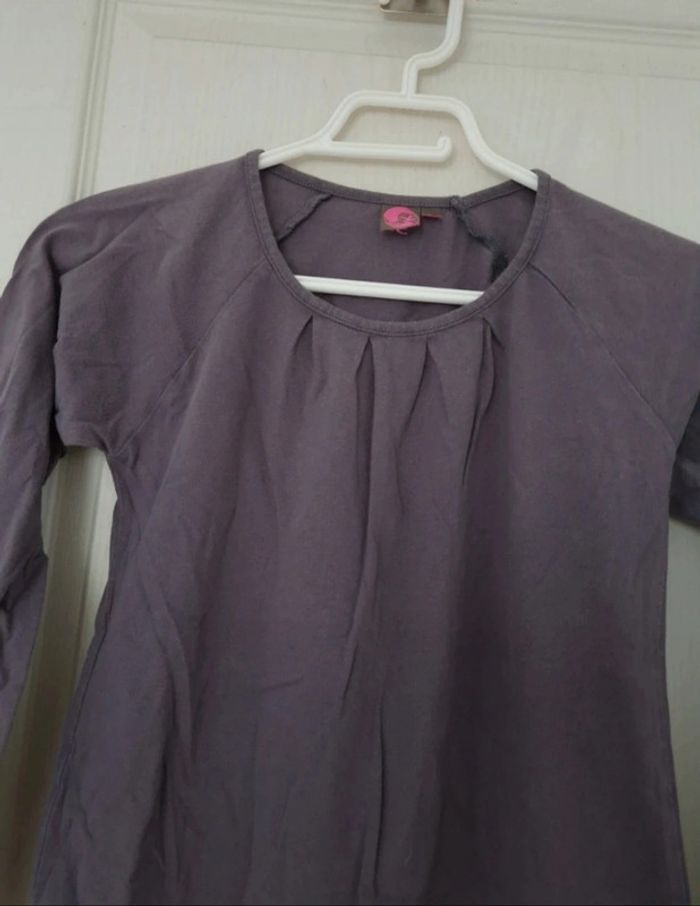 Haut a manche longue gris fille kiabi 12 ans - photo numéro 2