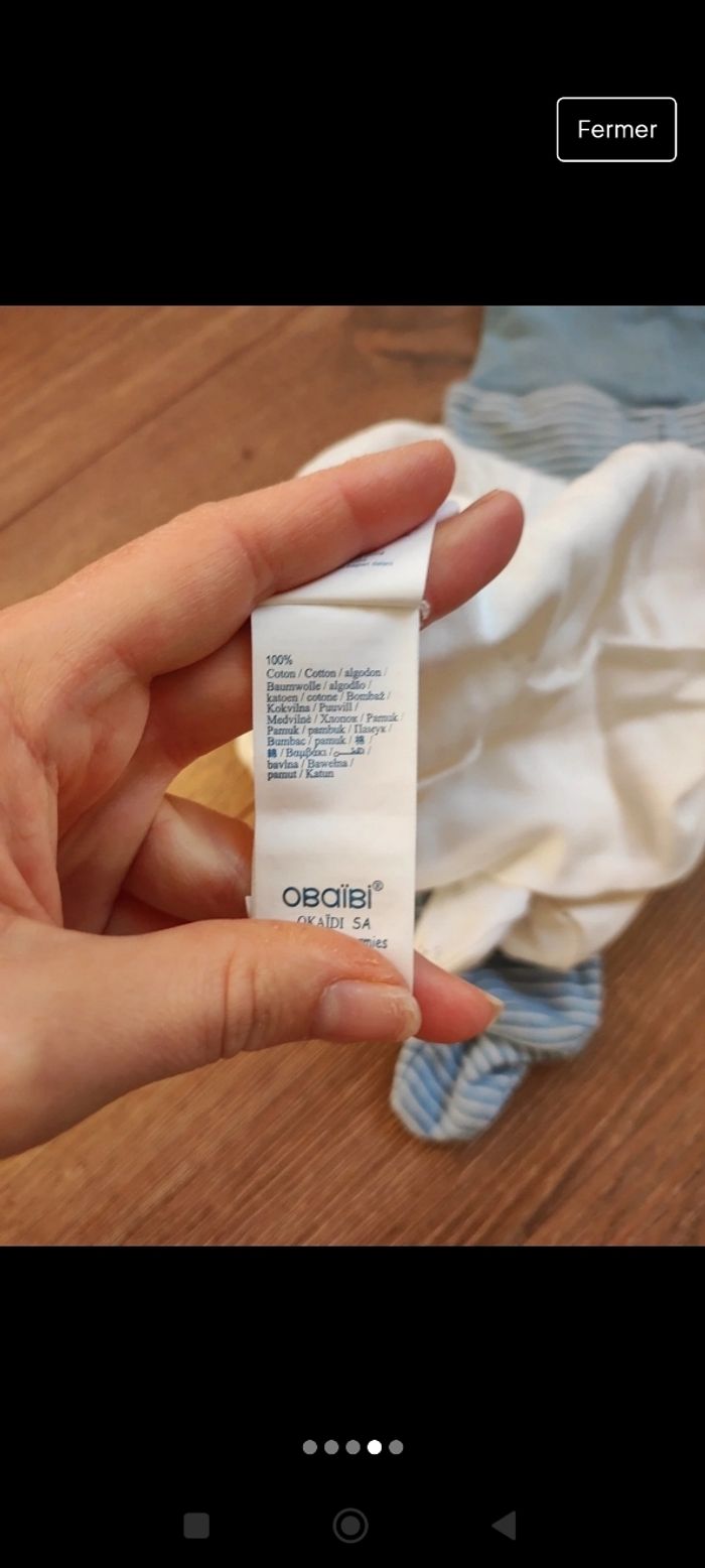 Lot de 2 pantalons bébé 1 mois Obaïbi - photo numéro 4