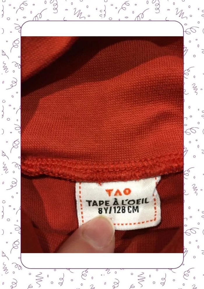 T-shirt col roulé rouge tape à l’œil - photo numéro 3