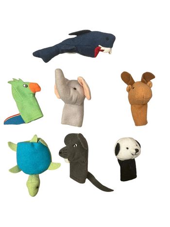 Lot de 7 marionnettes à doigts animaux