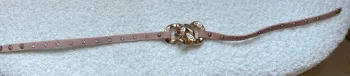 Bracelet lacet rose avec motifs doré réglable