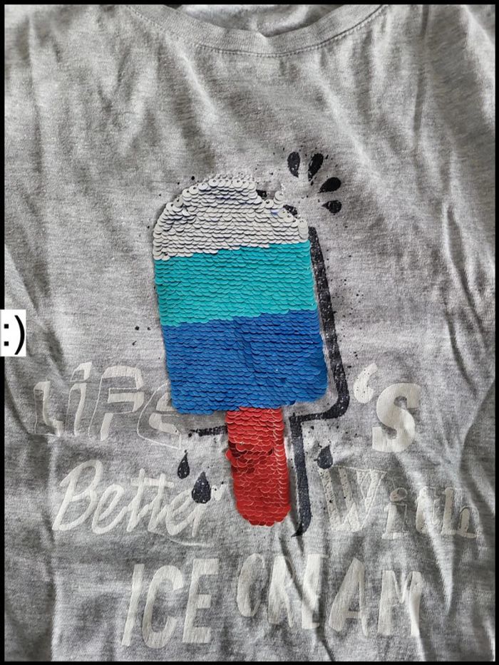 T shirt glace à sequins 6 ans - photo numéro 2
