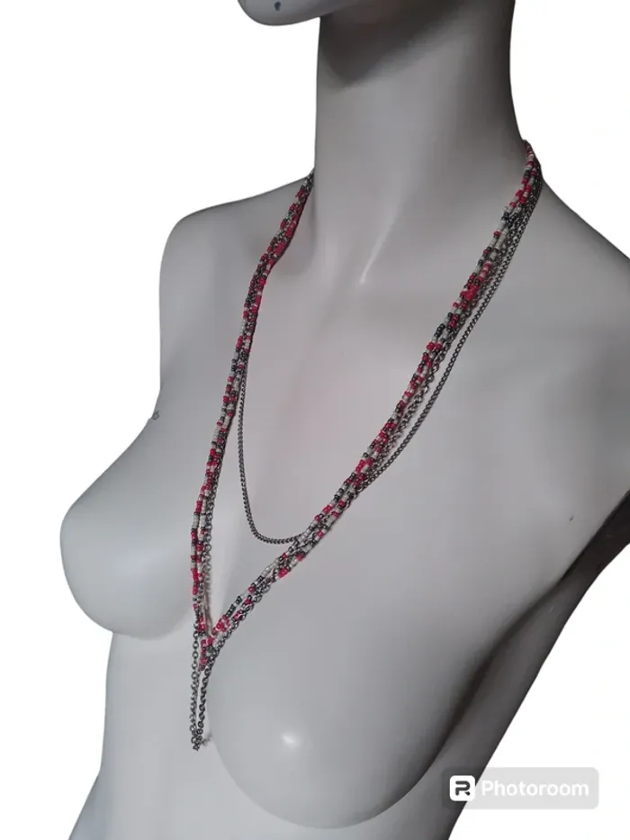 Collier necklace fantaisie chic perle long sautoir