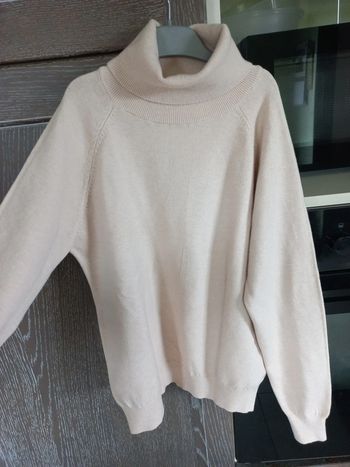 Pull col roulé beige crème neuf S
