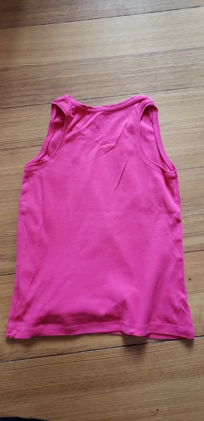 Debardeur coton fushia fille 10ans - photo numéro 3