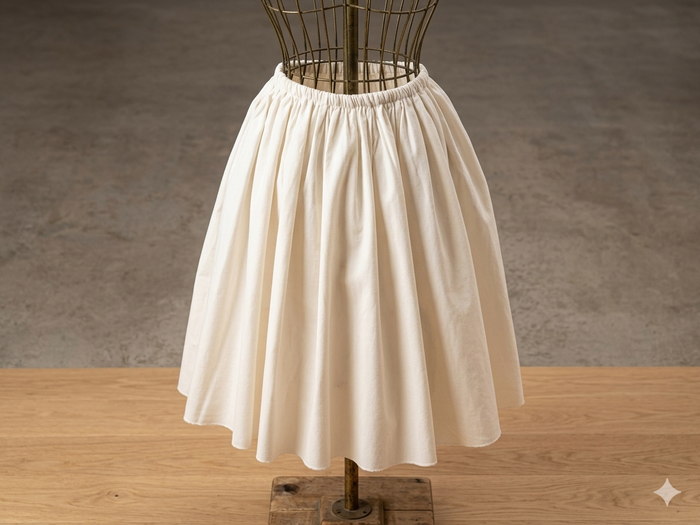 Jupe blanche en coton Taille 4-8 ans faite par une couturière - photo numéro 1