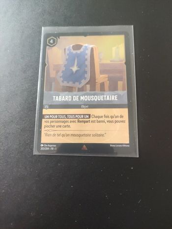 Tabard de mousquetaire foil 203/204 Disney lorcana chapitre 1