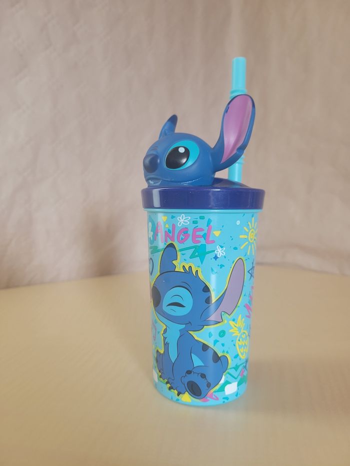 Verre gobelet avec paille Stitch - photo numéro 7