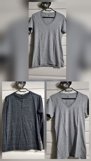 Lot de 2 tee shirt manches courtes + un tee shirt manches longues taille XS Kiabi pour 3€ 100% coton
