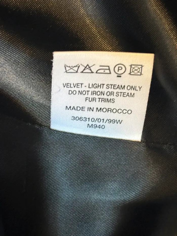Superbe manteau long vintage style 70/80 Wallis en velours noir et fausse fourrure L/XL - photo numéro 7