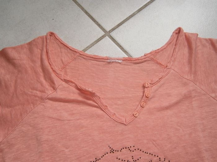 Tee-shirt MC en lin orange Taille 42 - photo numéro 3