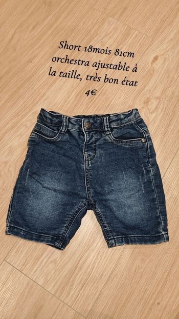 Short en jean 18mois 81cm orchestra 