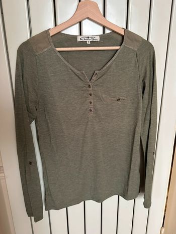 T shirt a manches longues kaki S cache cache vintage