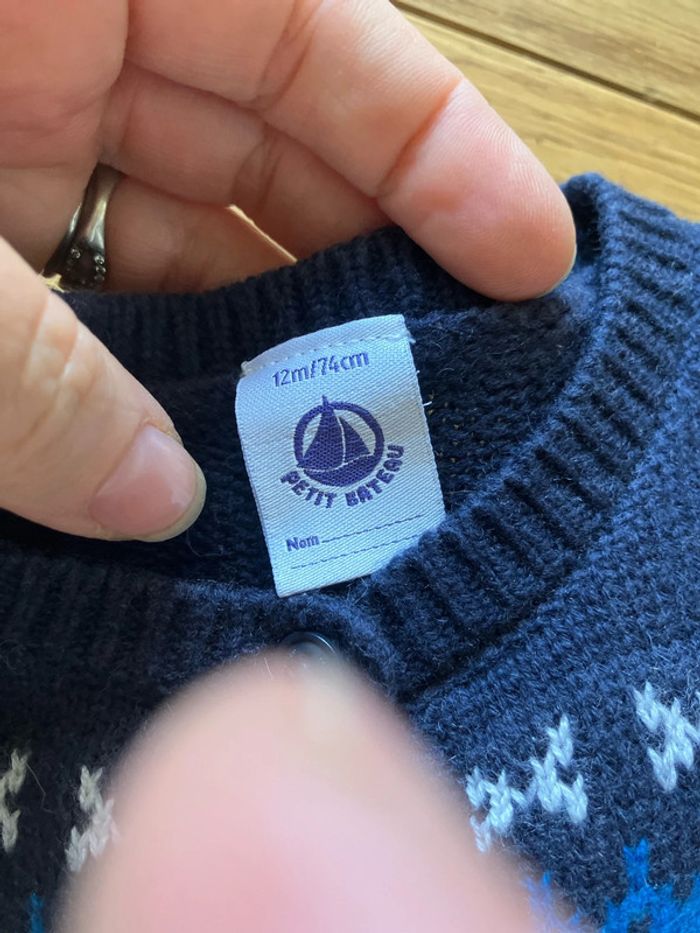 Gilet petit bateau 12 mois - photo numéro 2