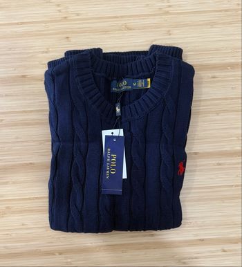 Pull Ralph Lauren torsadé bleu marine taille M