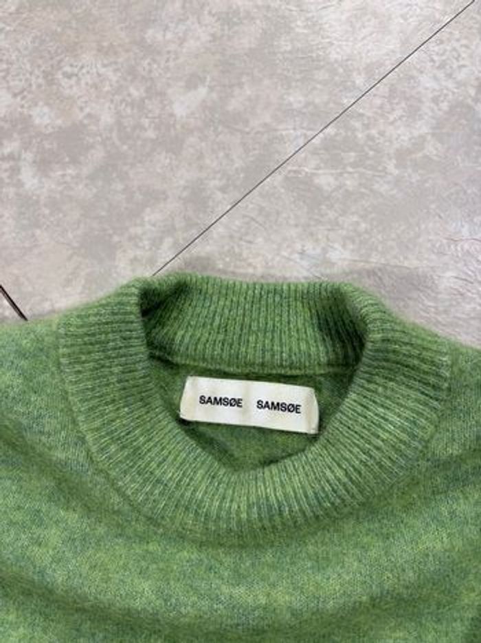 sweat/pull col rond à manches longues Samsøe Samsøe vert S laine - photo numéro 3