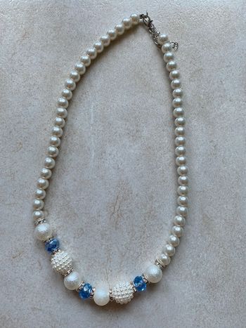 Collier femme perles blanches 🤍