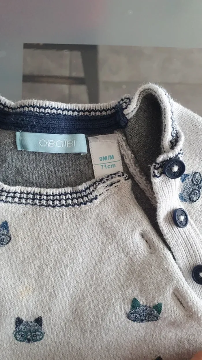 Pull blanc et bleu - photo numéro 3