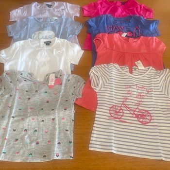 Lot 8 t-shirt manches courtes fille 18 mois
