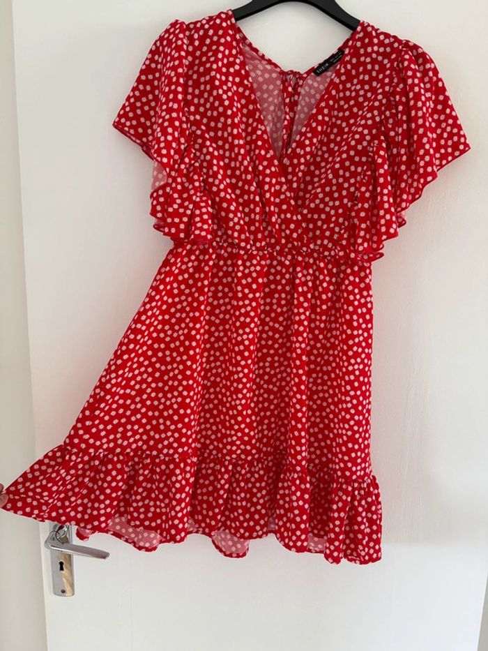 Robe d’été rouge à volant / Taille M - photo numéro 3
