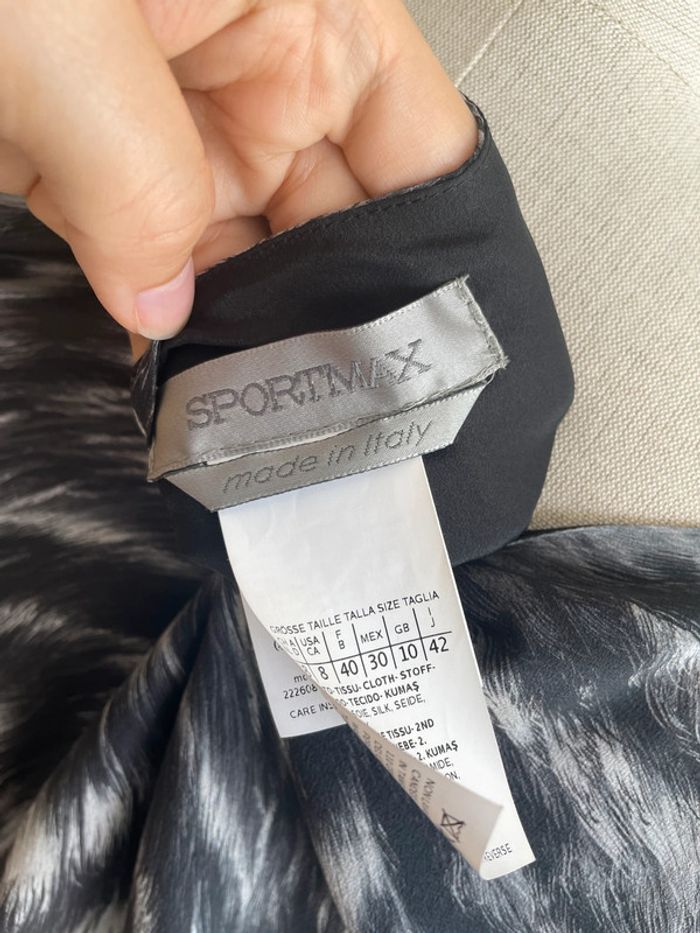 Robe géométrique soie Sportmax - photo numéro 7