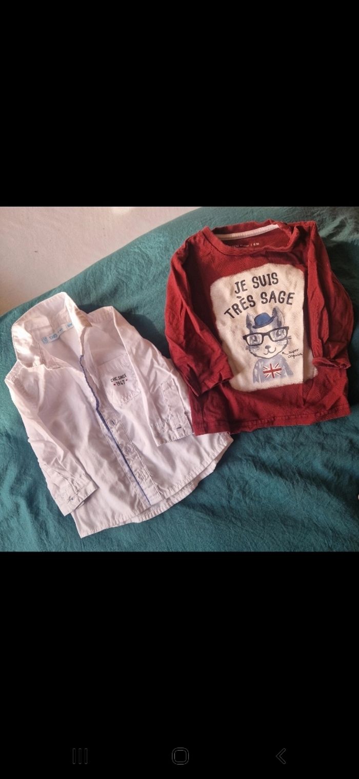 Lot Chemise manches longue + Tee-shirt manche longue Gemo