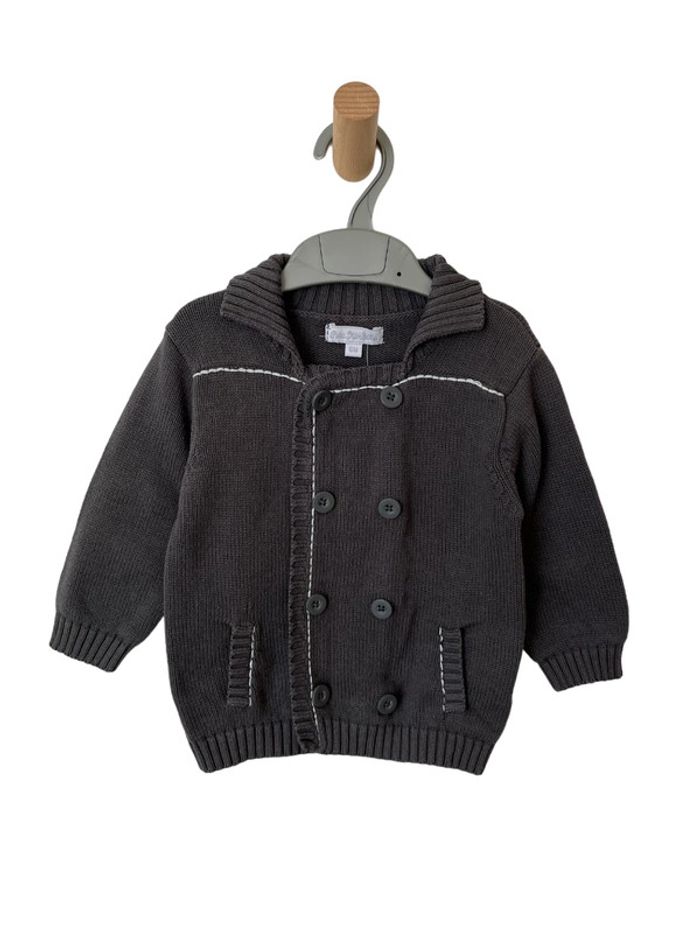 Gilet gris avec col et coudières - Kimbaloo 6 mois - photo numéro 2