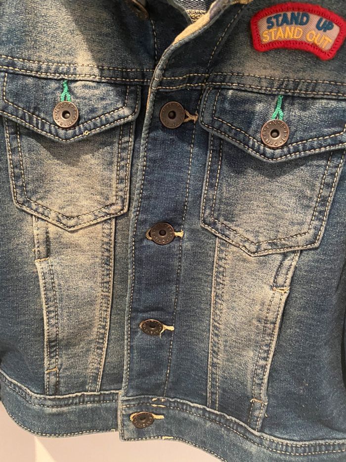 Veste en jean à capuche Benetton - photo numéro 3