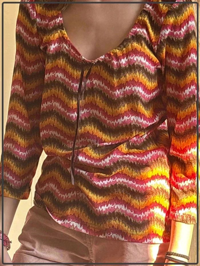 Top fin multicolore taille 38 marque m&s - photo numéro 2